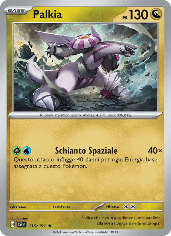 Palkia 136/252 — Surging Sparks (Italian Pokémon TCG card)
