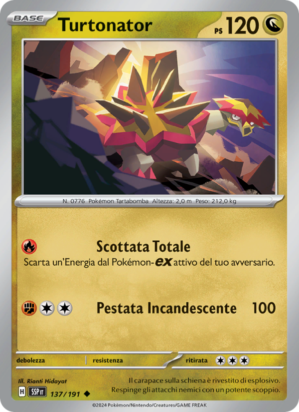 Turtonator 137/252 — Surging Sparks (Italian Pokémon TCG card)