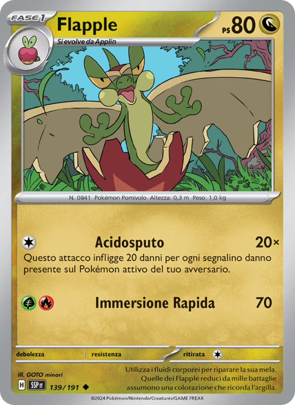 Flapple 139/252 — Surging Sparks (Italian Pokémon TCG card)
