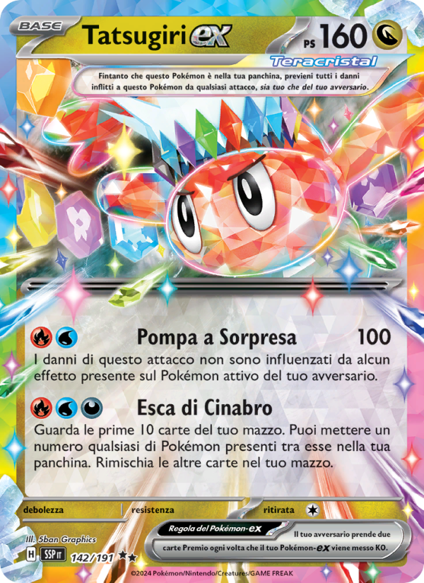 Tatsugiri-ex 142/252 — Surging Sparks (Italian Pokémon TCG card)