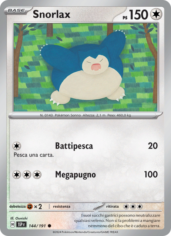 Snorlax 144/252 — Surging Sparks (Italian Pokémon TCG card)