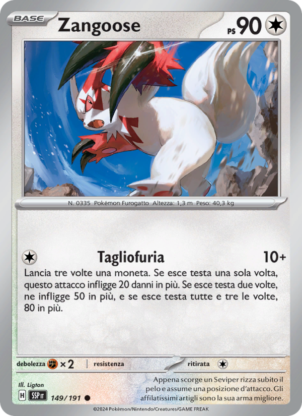 Zangoose 149/252 — Surging Sparks (Italian Pokémon TCG card)