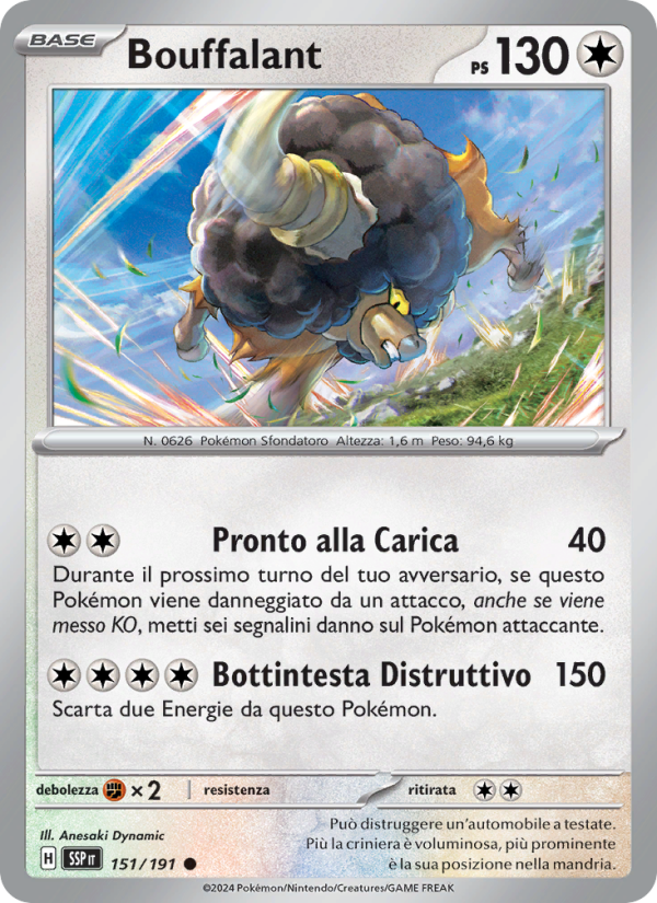 Bouffalant 151/252 — Surging Sparks (Italian Pokémon TCG card)