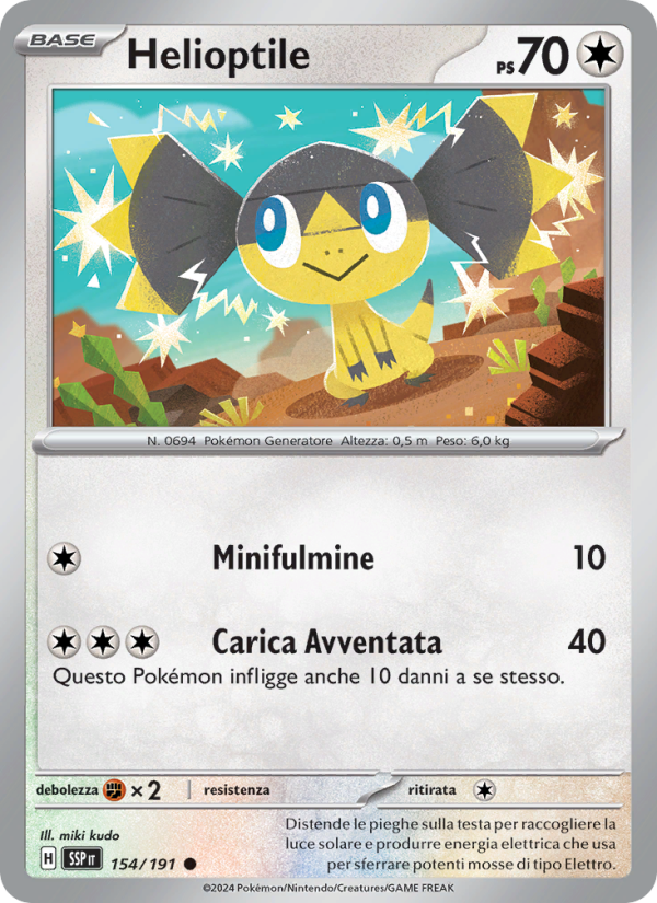 Helioptile 154/252 — Surging Sparks (Italian Pokémon TCG card)