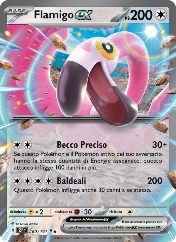 Flamigo-ex 160/252 — Surging Sparks (Italian Pokémon TCG card)