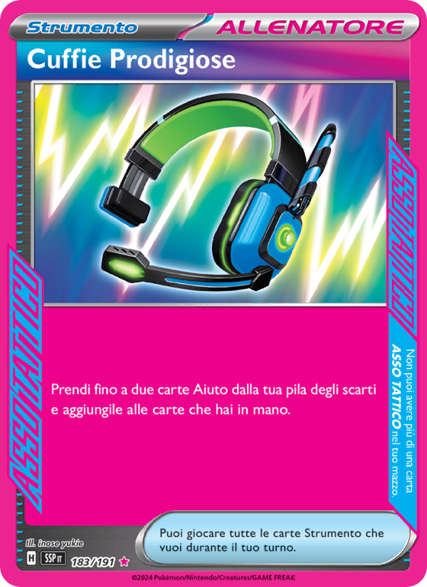 Cuffie Prodigiose 183/252 — Surging Sparks (Italian Pokémon TCG card)