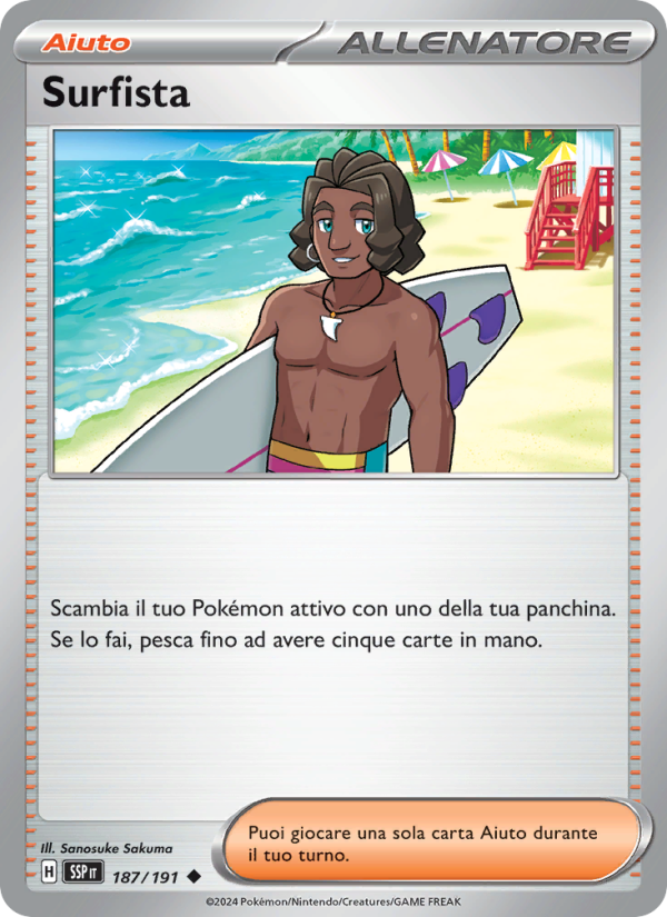 Surfista 187/252 — Surging Sparks (Italian Pokémon TCG card)