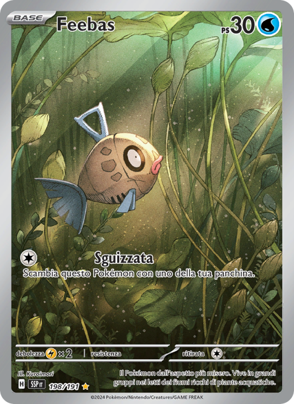 Feebas 198/252 — Surging Sparks (Italian Pokémon TCG card)