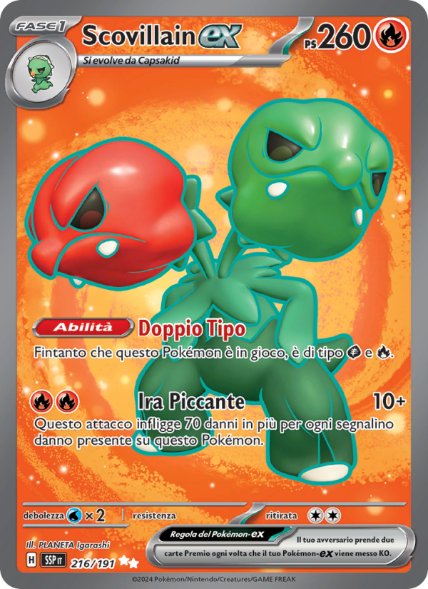 Scovillain-ex 216/252 — Surging Sparks (Italian Pokémon TCG card)