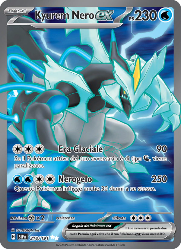 Kyurem Nero-ex 218/252 — Surging Sparks (Italian Pokémon TCG card)
