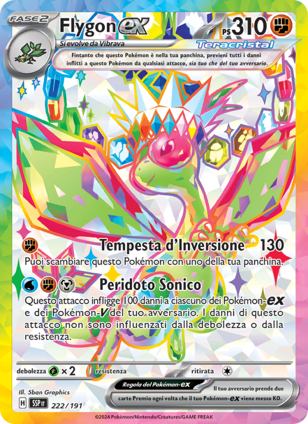 Flygon-ex 222/252 — Surging Sparks (Italian Pokémon TCG card)