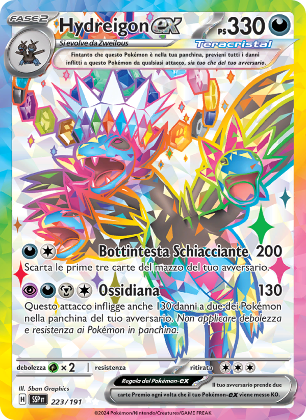 Hydreigon-ex 223/252 — Surging Sparks (Italian Pokémon TCG card)