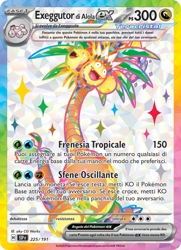 Exeggutor di Alola-ex 225/252 — Surging Sparks (Italian Pokémon TCG card)
