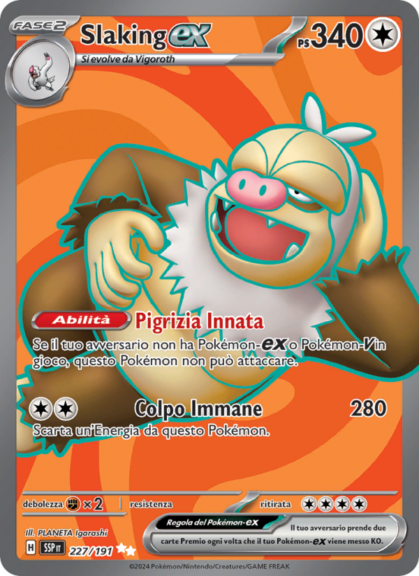 Slaking-ex 227/252 — Surging Sparks (Italian Pokémon TCG card)