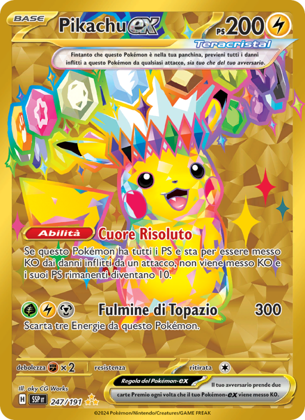 Pikachu-ex 247/252 — Surging Sparks (Italian Pokémon TCG card)