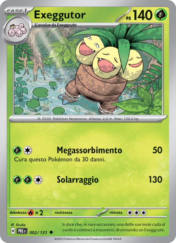 Exeggutor 002/180 — Prismatic Evolutions (Italian Pokémon TCG card)
