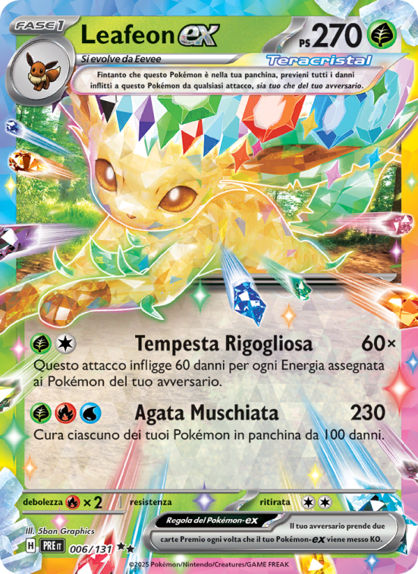 Leafeon-ex 006/180 — Prismatic Evolutions (Italian Pokémon TCG card)