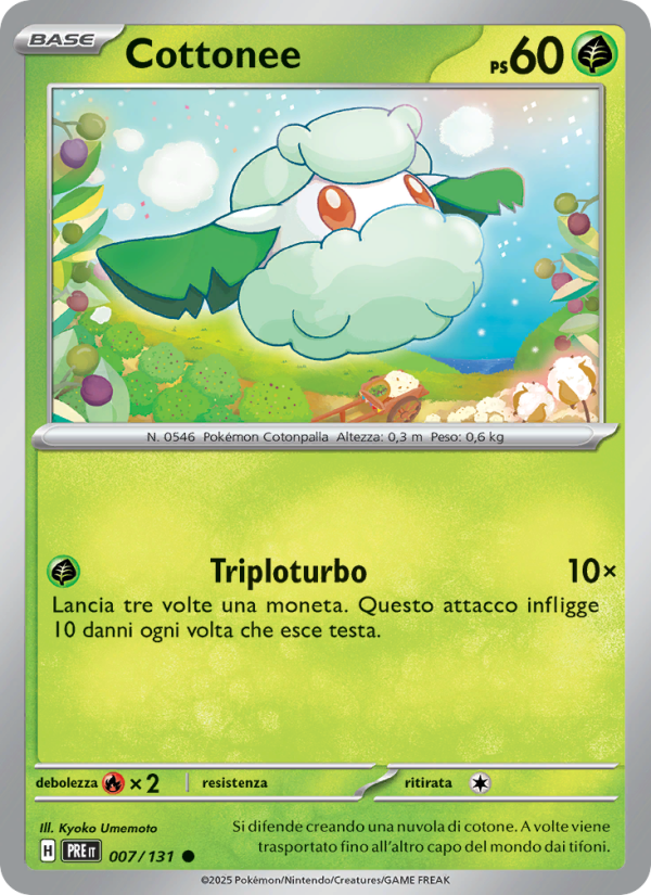 Cottonee 007/180 — Prismatic Evolutions (Italian Pokémon TCG card)