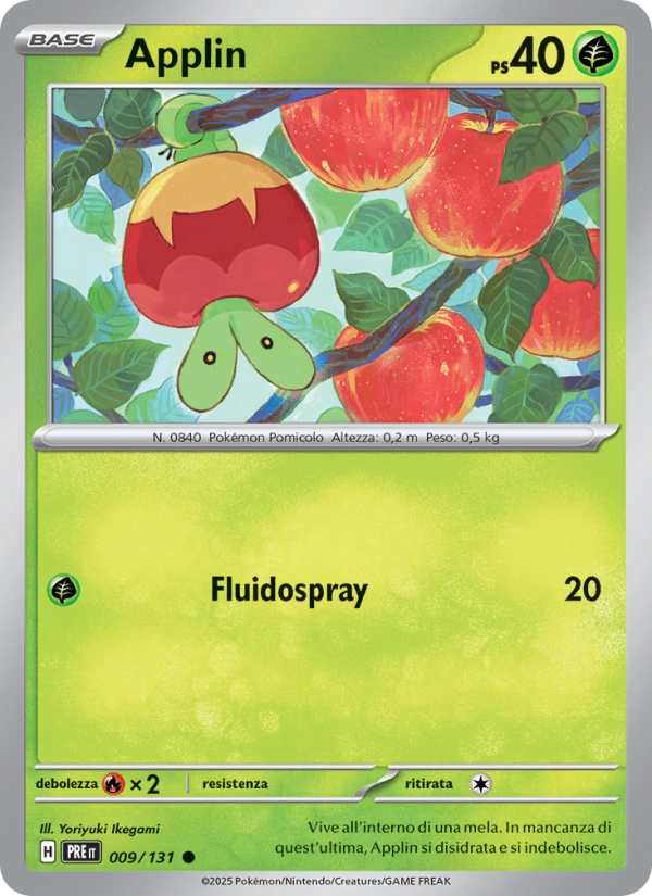 Applin 009/180 — Prismatic Evolutions (Italian Pokémon TCG card)
