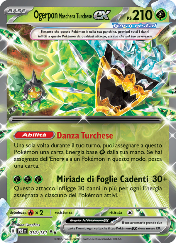 Ogerpon Maschera Turchese-ex 012/180 — Prismatic Evolutions (Italian Pokémon TCG card)