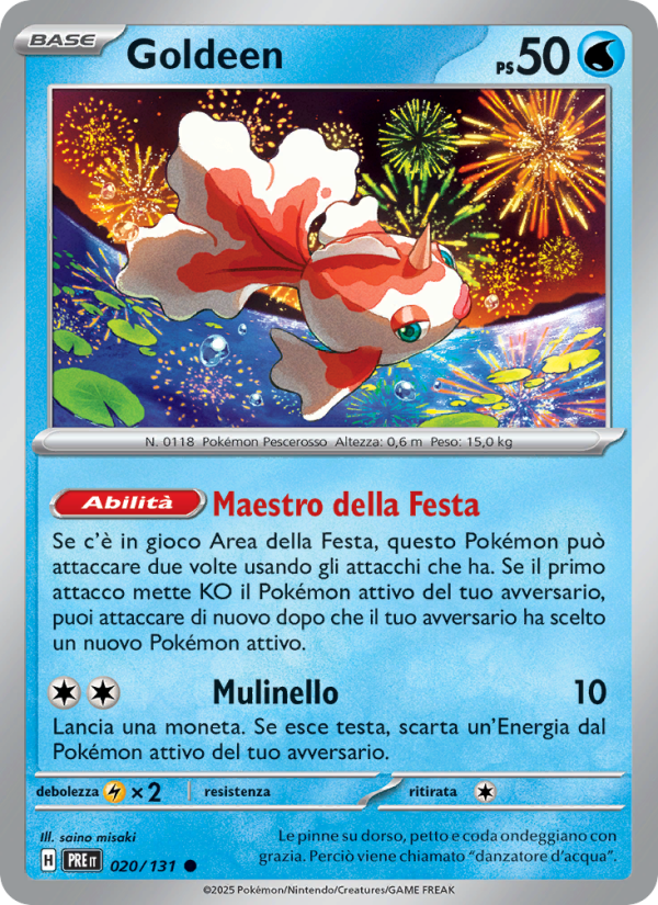 Goldeen 020/180 — Prismatic Evolutions (Italian Pokémon TCG card)