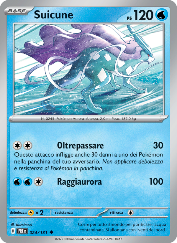 Suicune 024/180 — Prismatic Evolutions (Italian Pokémon TCG card)