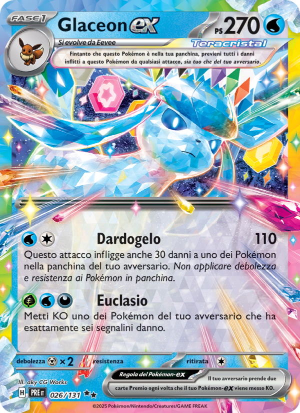 Glaceon-ex 026/180 — Prismatic Evolutions (Italian Pokémon TCG card)