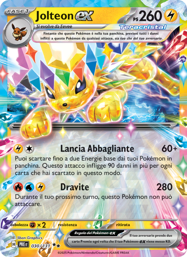 Jolteon-ex 030/180 — Prismatic Evolutions (Italian Pokémon TCG card)