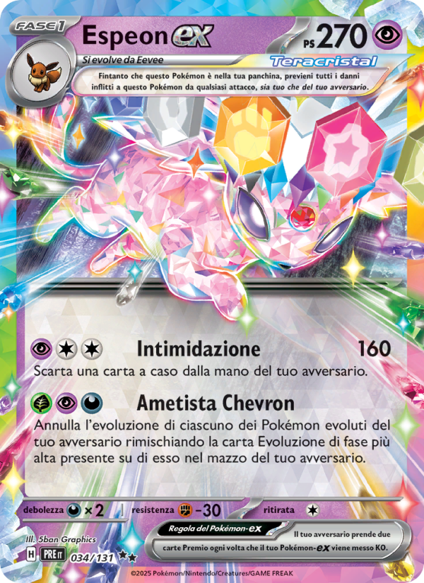 Espeon-ex 034/180 — Prismatic Evolutions (Italian Pokémon TCG card)