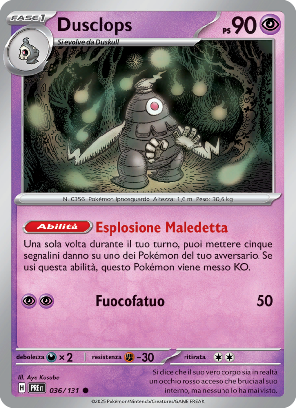 Dusclops 036/180 — Prismatic Evolutions (Italian Pokémon TCG card)