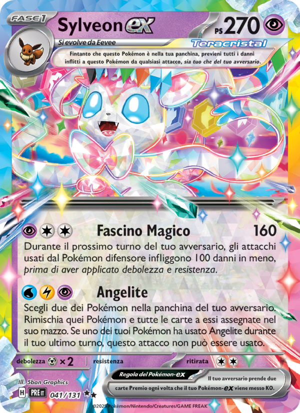 Sylveon-ex 041/180 — Prismatic Evolutions (Italian Pokémon TCG card)