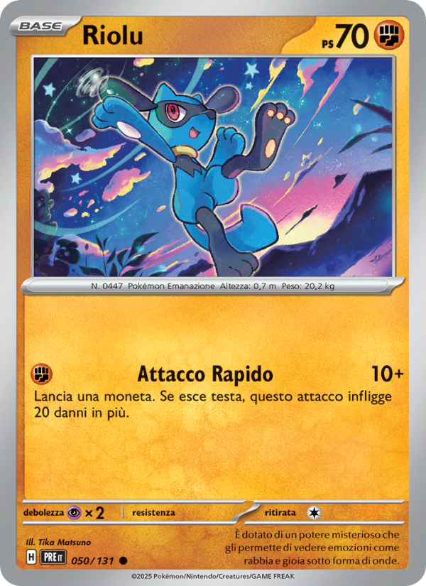Riolu 050/180 — Prismatic Evolutions (Italian Pokémon TCG card)