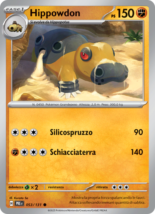 Hippowdon 053/180 — Prismatic Evolutions (Italian Pokémon TCG card)