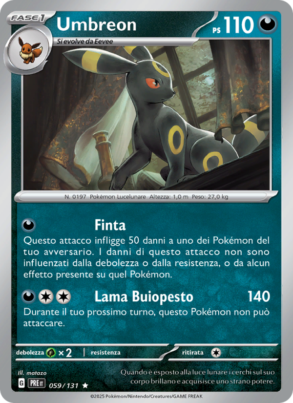 Umbreon 059/180 — Prismatic Evolutions (Italian Pokémon TCG card)
