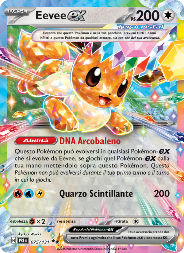 Eevee-ex 075/180 — Prismatic Evolutions (Italian Pokémon TCG card)