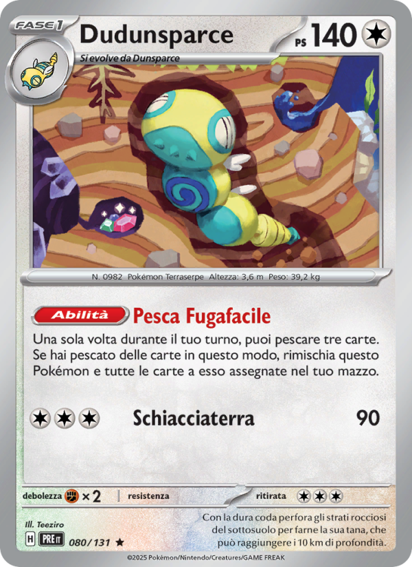 Dudunsparce 080/180 — Prismatic Evolutions (Italian Pokémon TCG card)