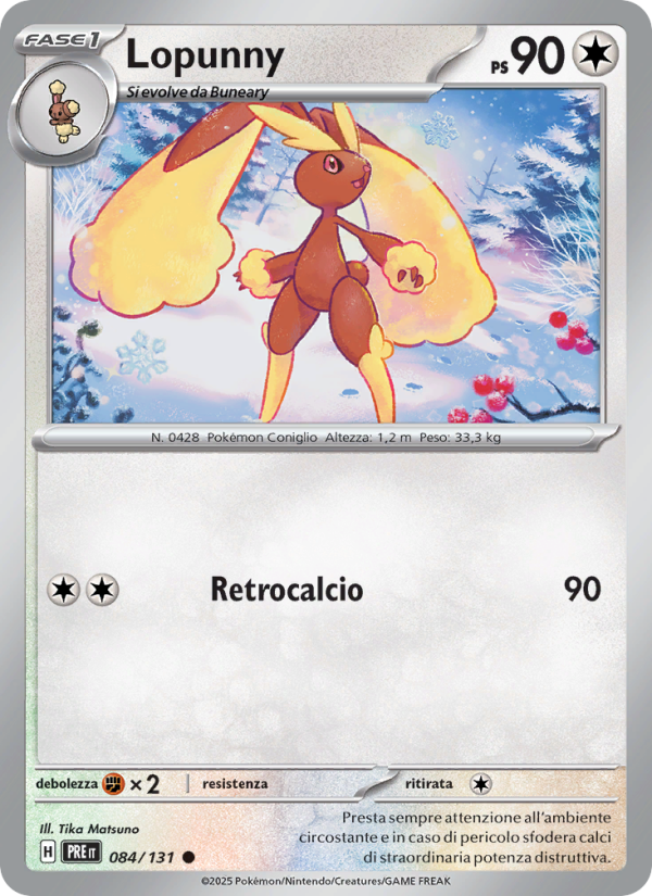 Lopunny 084/180 — Prismatic Evolutions (Italian Pokémon TCG card)