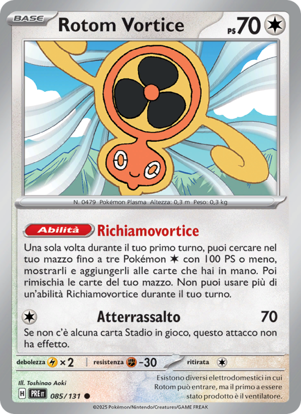 Rotom Vortice 085/180 — Prismatic Evolutions (Italian Pokémon TCG card)