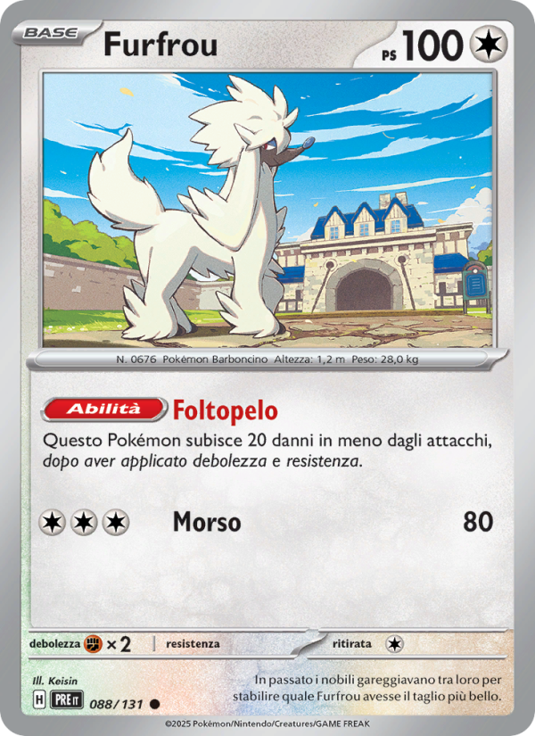 Furfrou 088/180 — Prismatic Evolutions (Italian Pokémon TCG card)