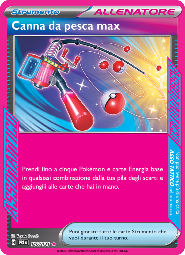 Canna da pesca max 116/180 — Prismatic Evolutions (Italian Pokémon TCG card)