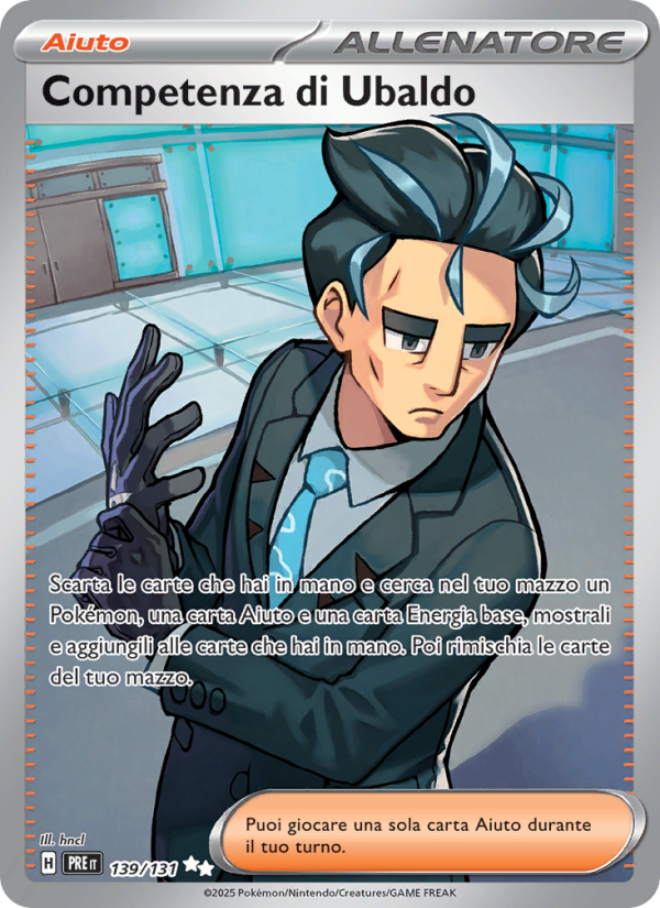 Competenza di Ubaldo 139/180 — Prismatic Evolutions (Italian Pokémon TCG card)