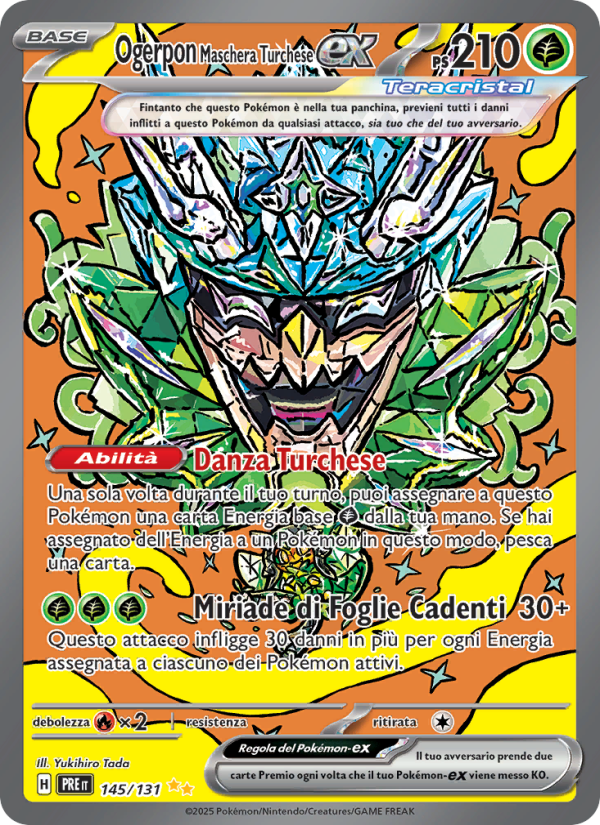 Ogerpon Maschera Turchese-ex 145/180 — Prismatic Evolutions (Italian Pokémon TCG card)