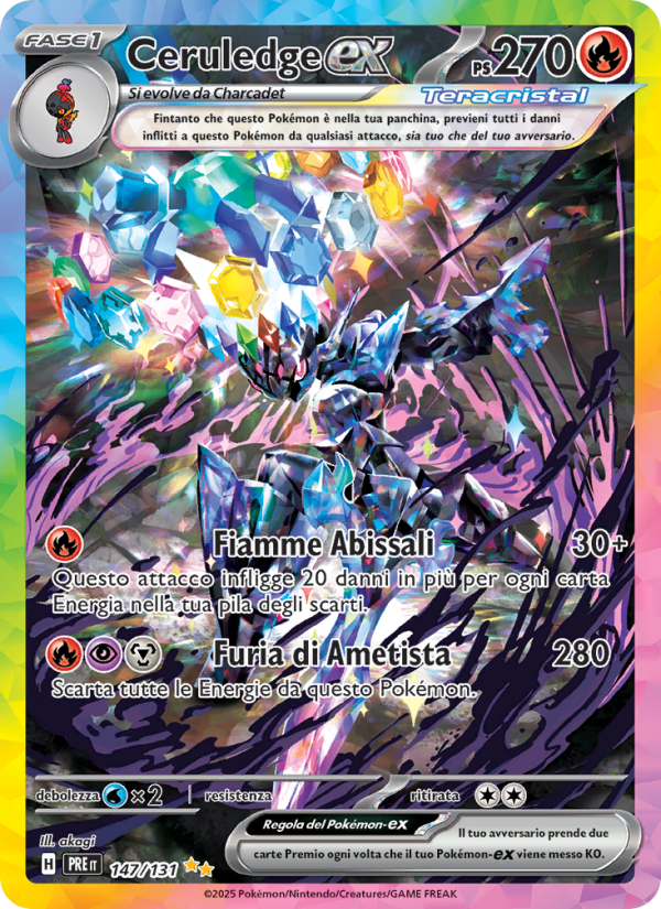 Ceruledge-ex 147/180 — Prismatic Evolutions (Italian Pokémon TCG card)