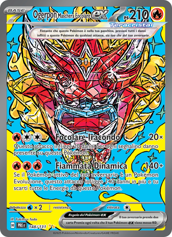 Ogerpon Maschera Focolare-ex 148/180 — Prismatic Evolutions (Italian Pokémon TCG card)