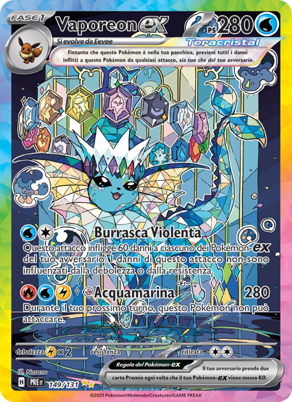 Vaporeon-ex 149/180 — Prismatic Evolutions (Italian Pokémon TCG card)