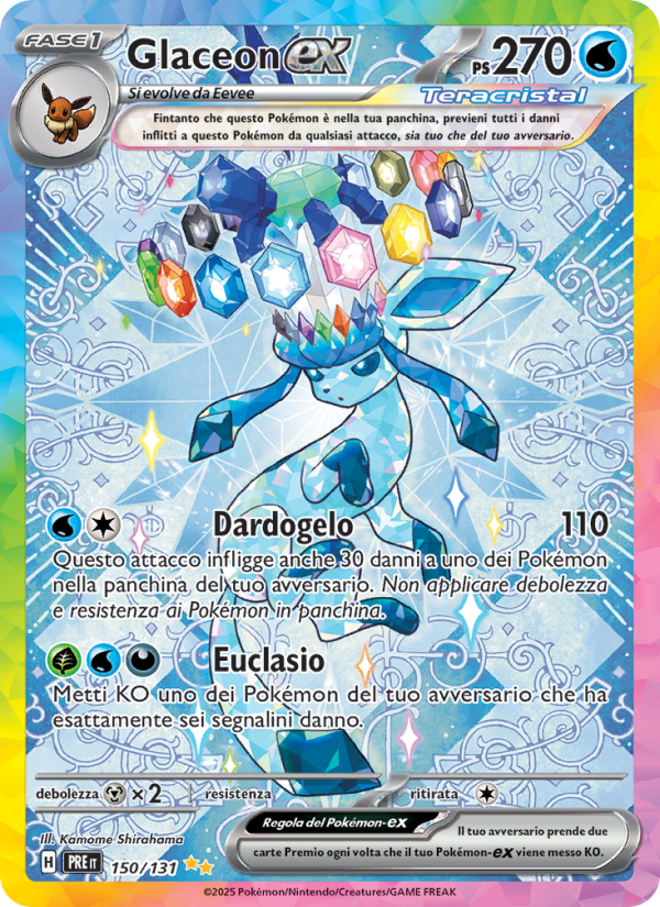 Glaceon-ex 150/180 — Prismatic Evolutions (Italian Pokémon TCG card)