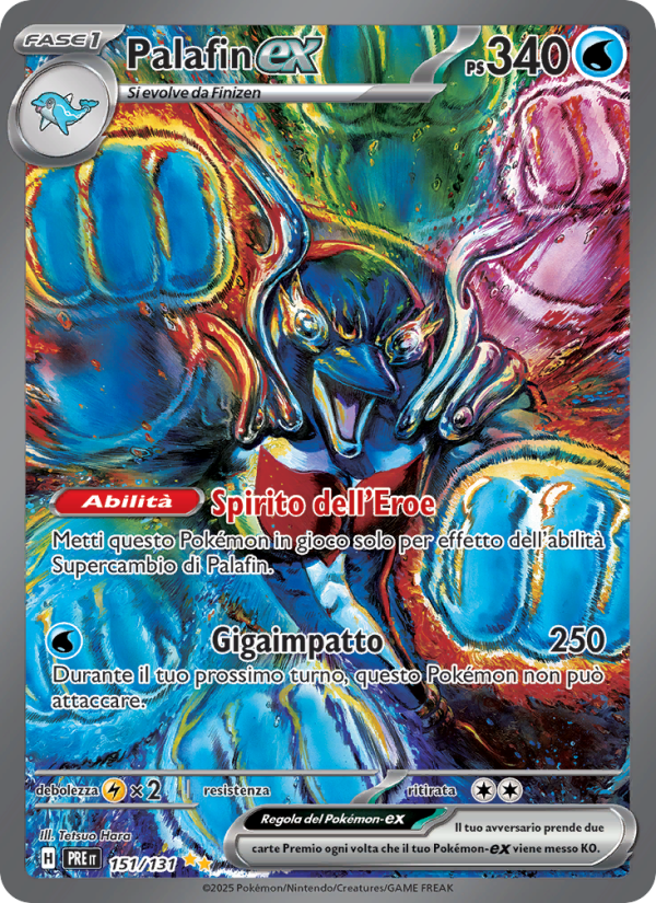 Palafin-ex 151/180 — Prismatic Evolutions (Italian Pokémon TCG card)