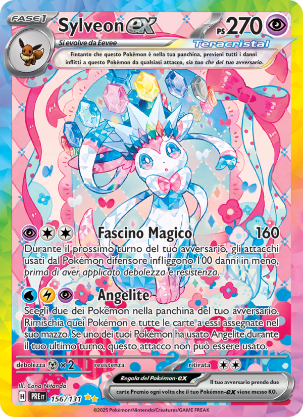 Sylveon-ex 156/180 — Prismatic Evolutions (Italian Pokémon TCG card)