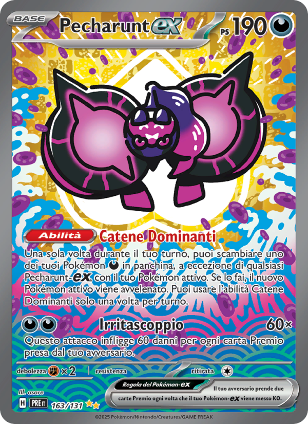 Pecharunt-ex 163/180 — Prismatic Evolutions (Italian Pokémon TCG card)