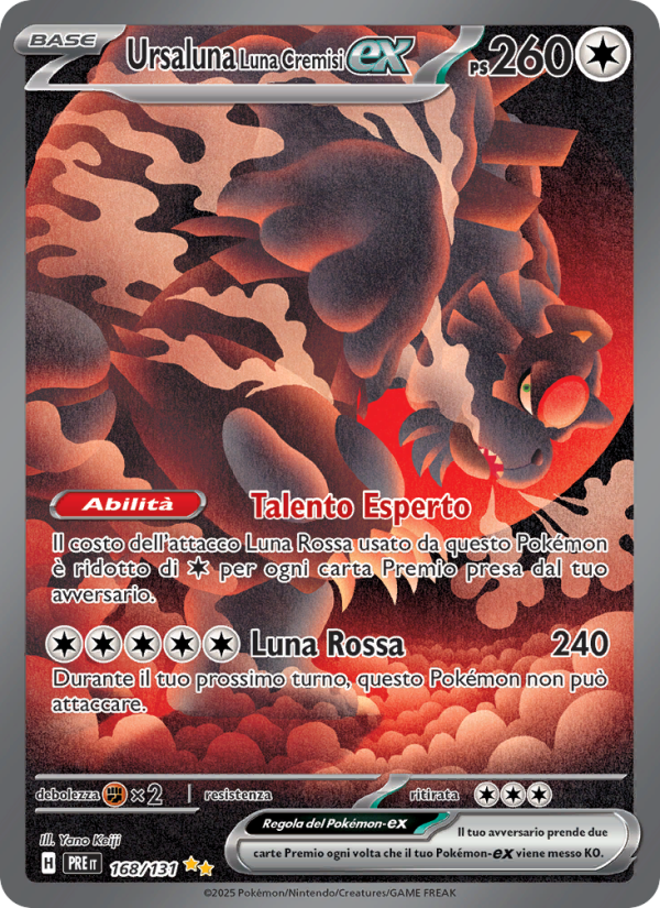 Ursaluna Luna Cremisi-ex 168/180 — Prismatic Evolutions (Italian Pokémon TCG card)